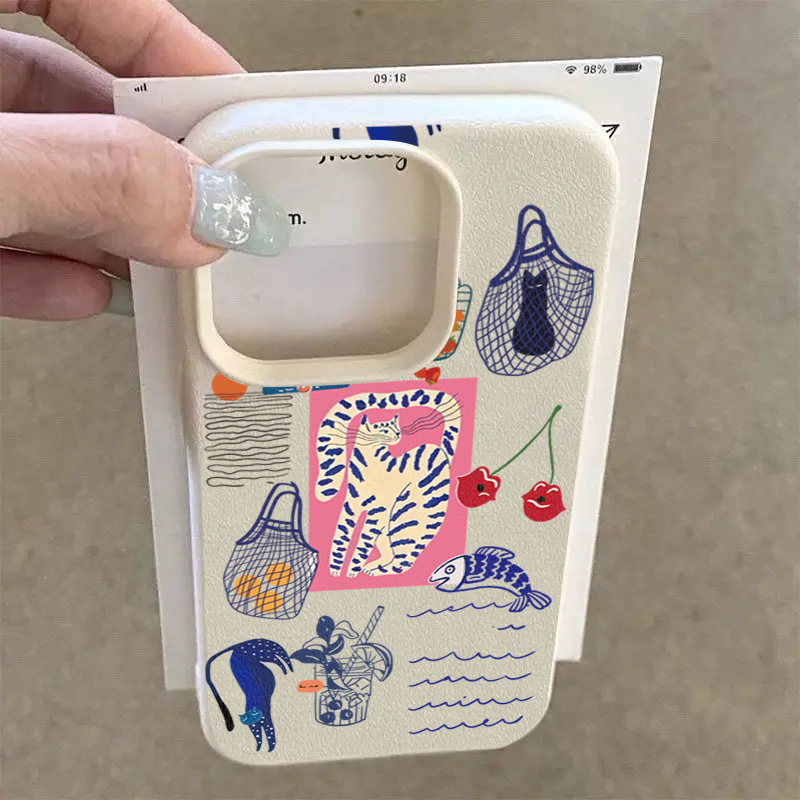 Cute Cherry Cat Print Phone Ca - Perfume Pure Xs 评论和价格