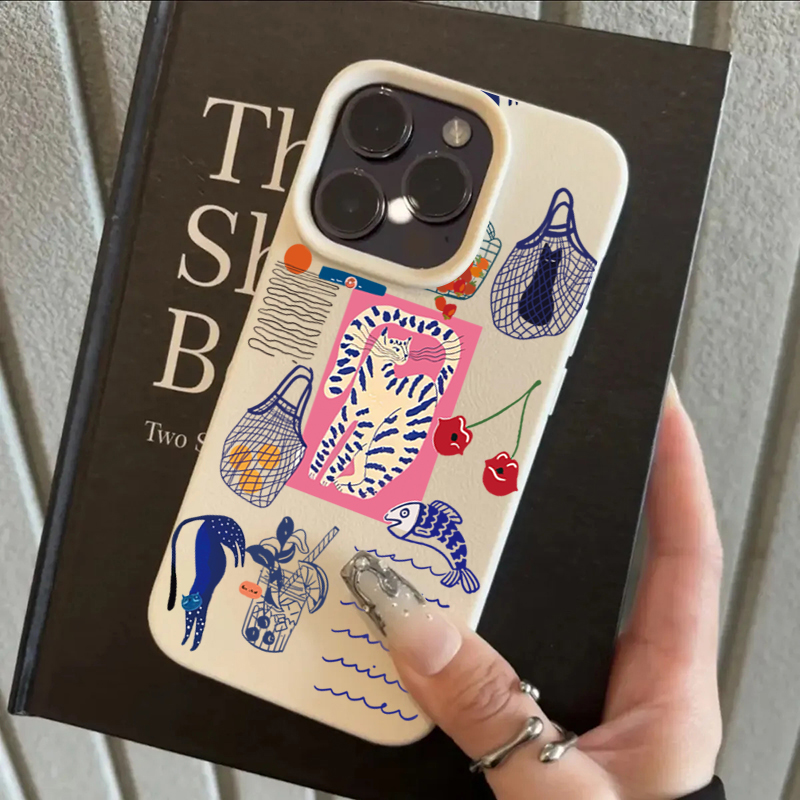 Cute Cherry Cat Print Phone Ca - Perfume Pure Xs 评论和价格