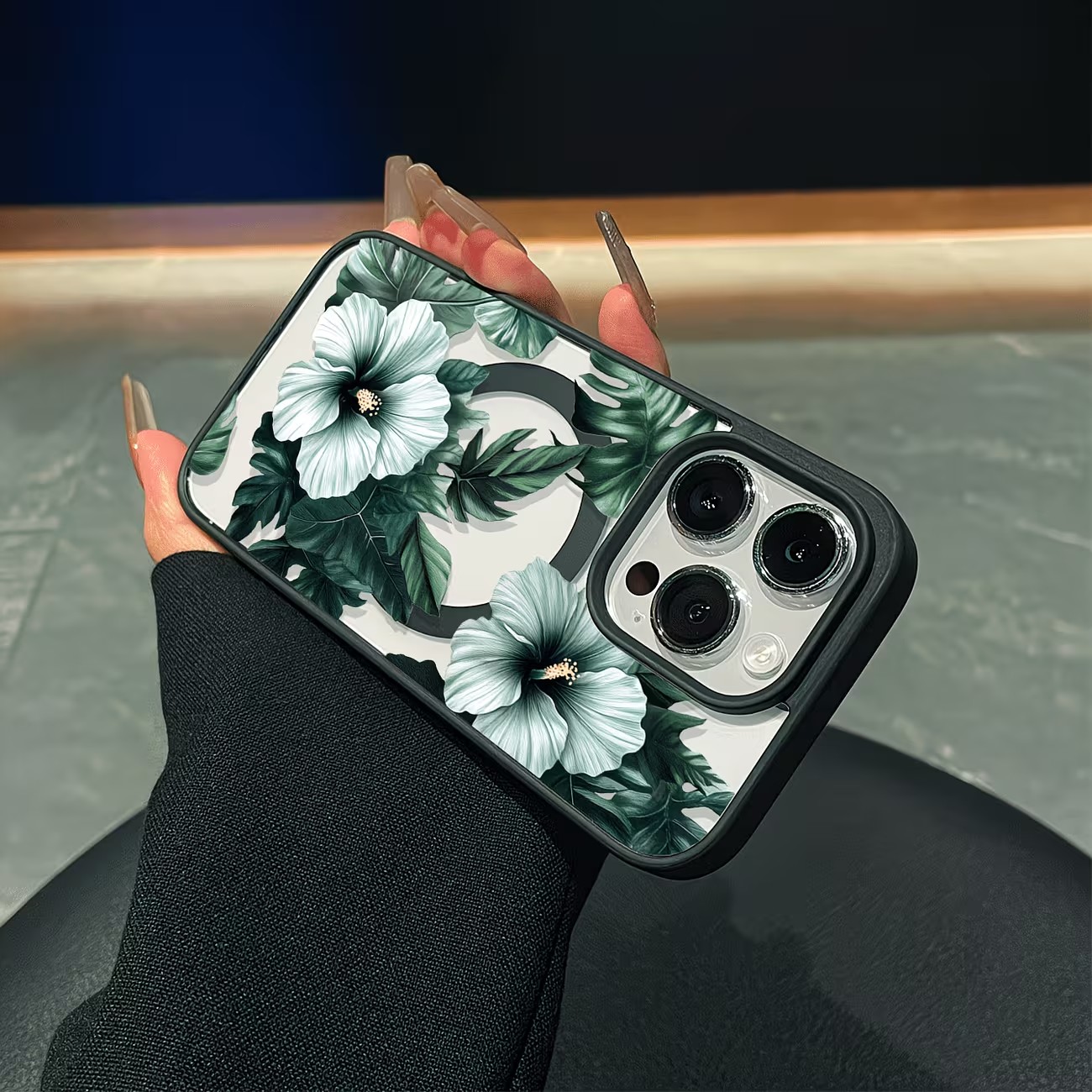 Green Floral Print Phone Case  - Perfume Pure Xs 评论和价格